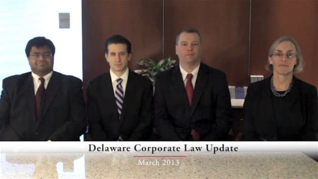 Delaware Corporate Law Video Update