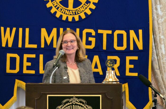 Catherine Dearlove’s presentation on the importance of Delaware’s corporate franchise to the Wilmington Rotary Club.